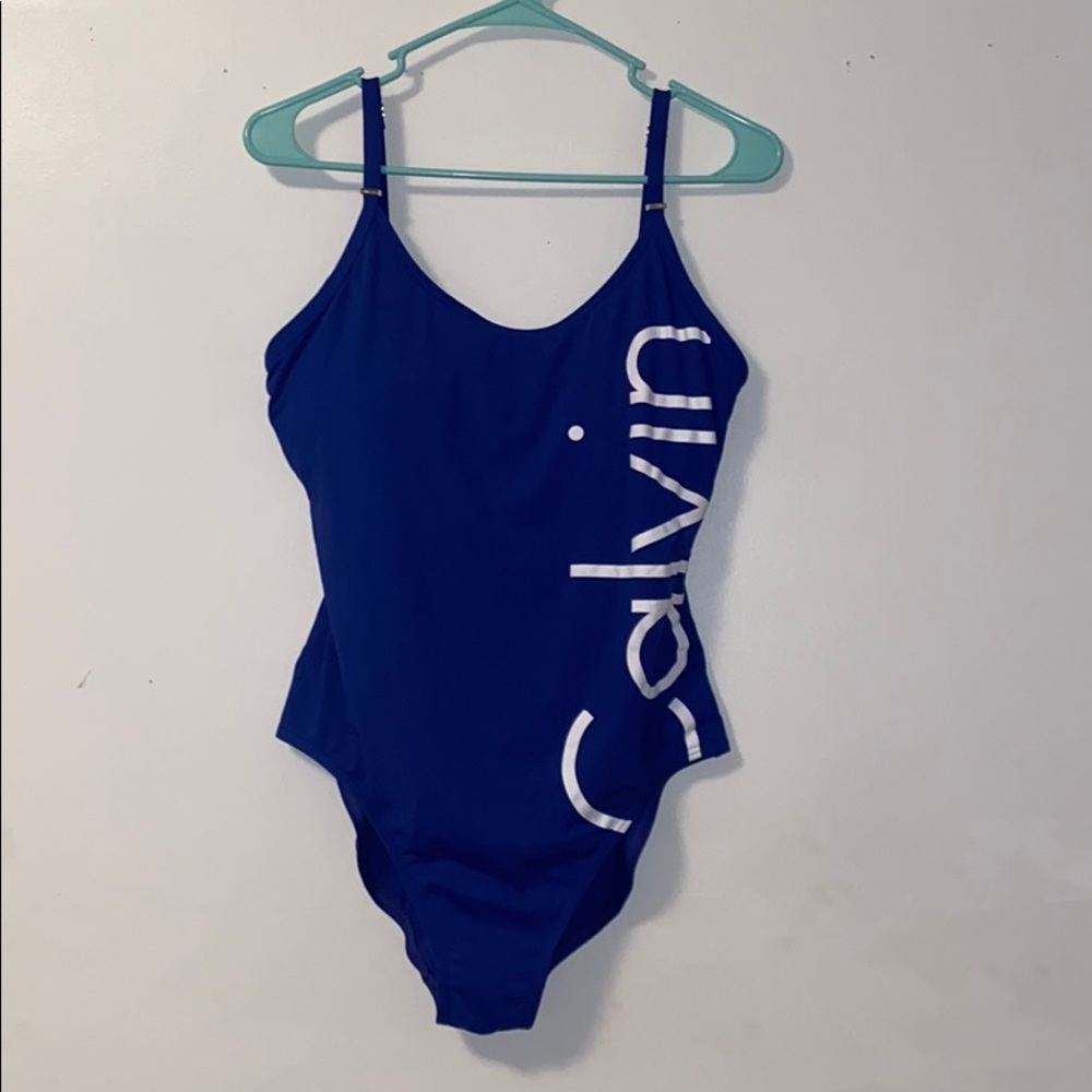 Blue Calvin Klein One Piece Swimsuit